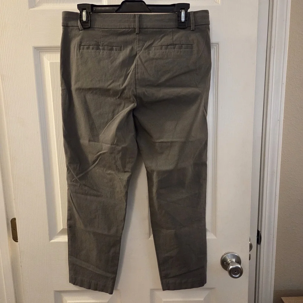 J. Jill sz 10‎ petite refined woven green trouser pants stretch casual career